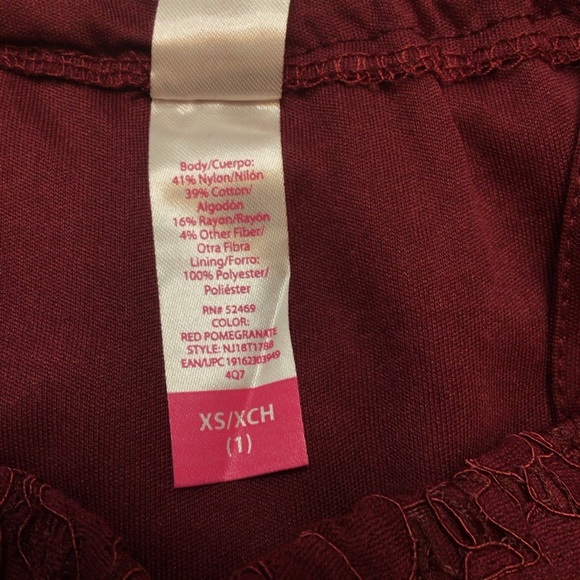 No Boundaries Red Off the Shoulder Lace Top XS - Picture 7 of 8